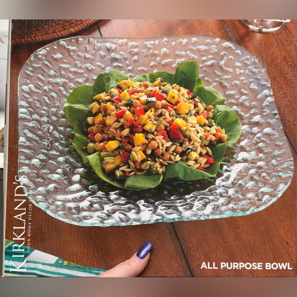 All-Purpose Glass Serving Bowl with hammered glass